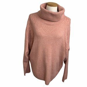 Top Shop Peach Cowl Neck Sz 6 Sweater Dolman Slve